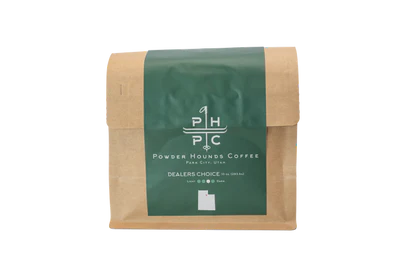 Powder Hounds single-origin coffee package